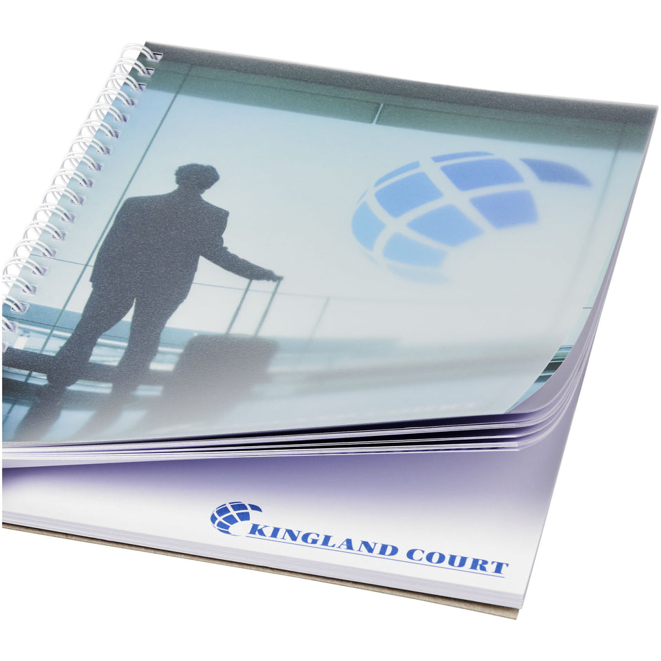 Notebook A5 spiralato Desk-Mate® con copertina in PP personalizzato con logo - Pubblienne