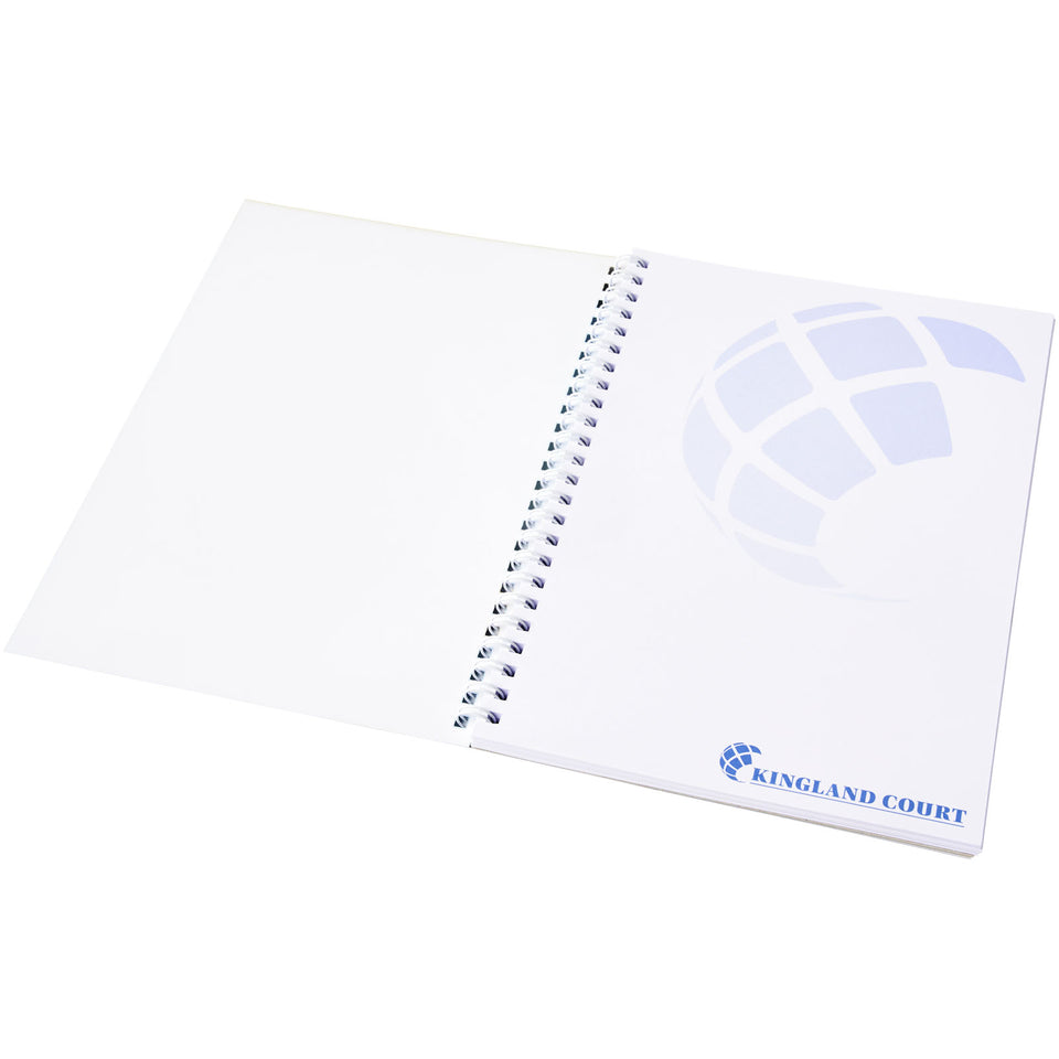Notebook A5 spiralato Desk-Mate® con copertina in PP personalizzato con logo - Pubblienne