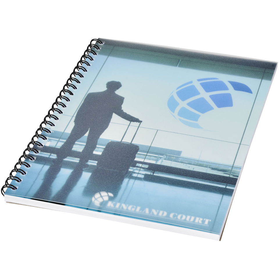 Notebook A5 spiralato Desk-Mate® con copertina in PP personalizzato con logo - Pubblienne