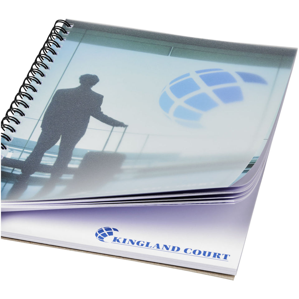 Notebook A5 spiralato Desk-Mate® con copertina in PP personalizzato con logo - Pubblienne