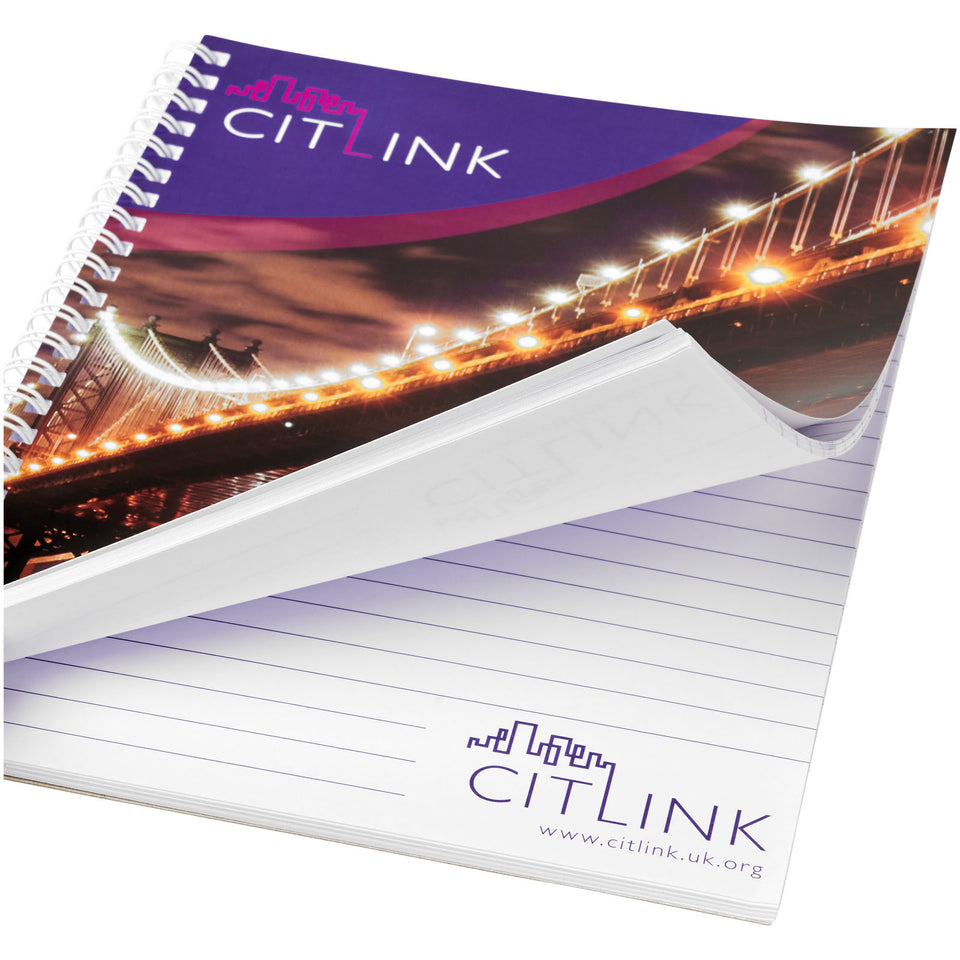 Notebook A4 spiralato Desk-Mate® personalizzato con logo - Pubblienne