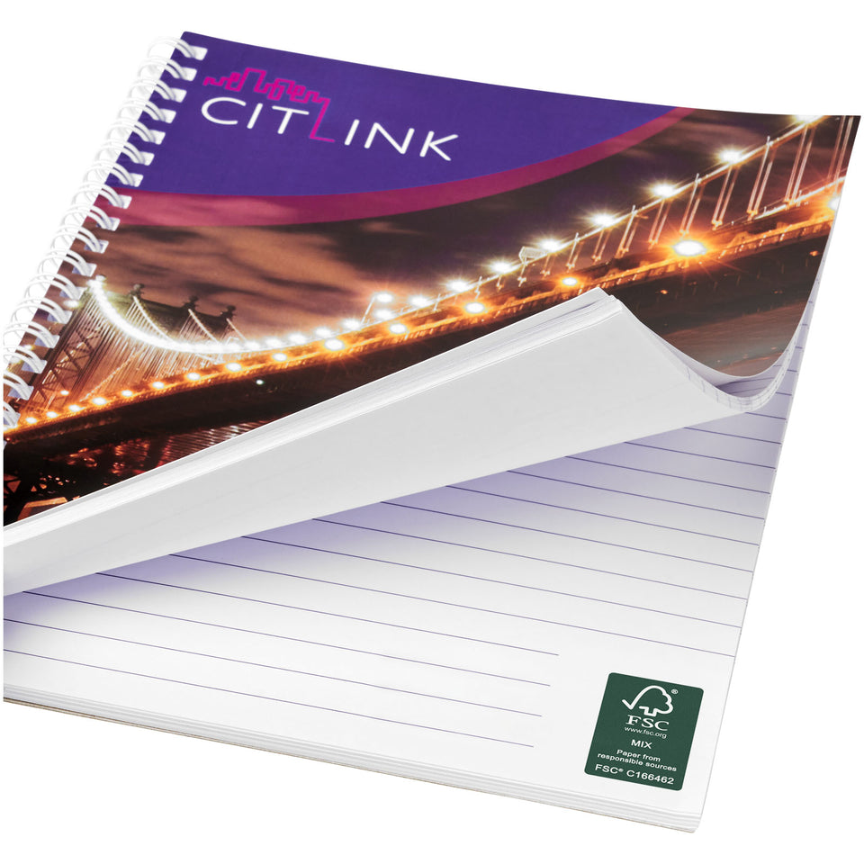 Notebook A5 spiralato Desk-Mate® personalizzato con logo - Pubblienne