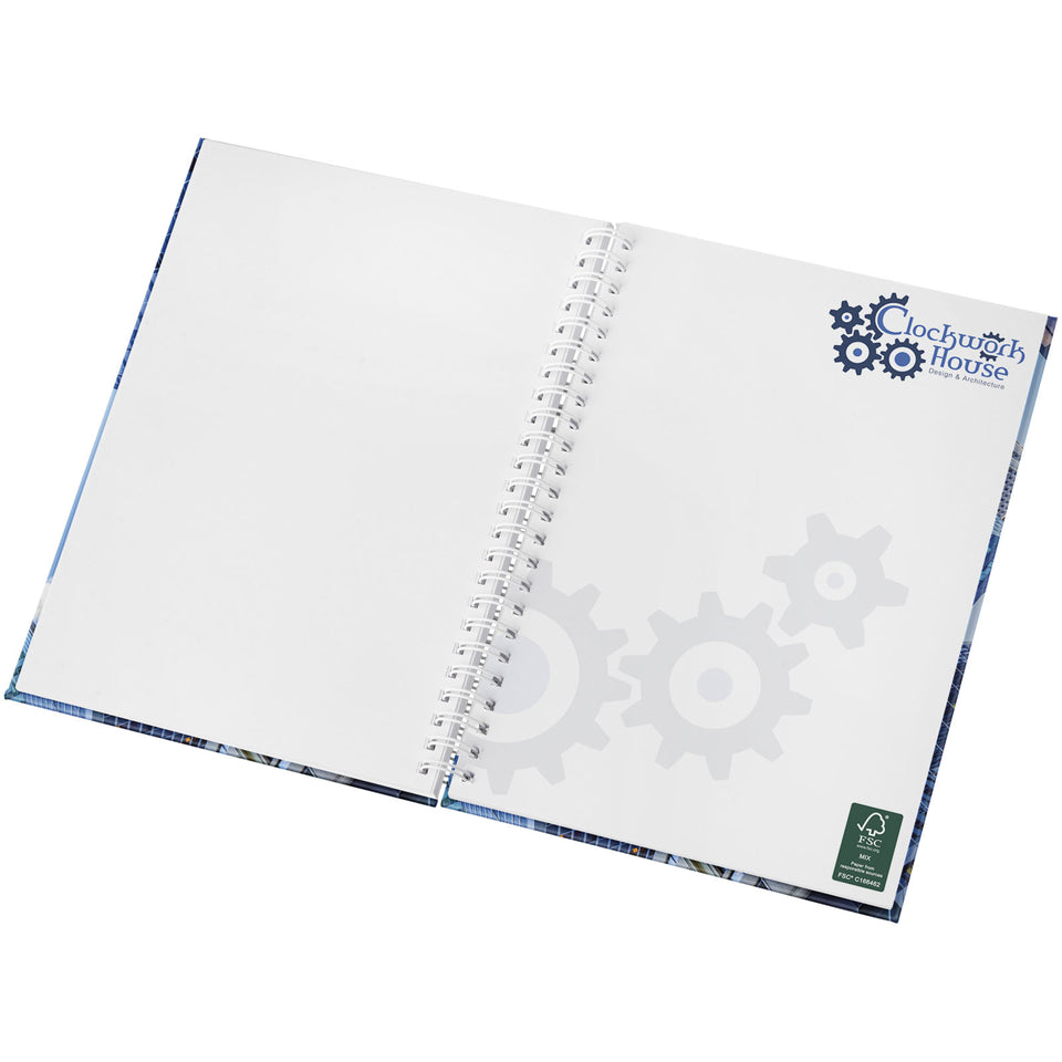 Notebook Wire-o formato A5 e copertina rigida personalizzato con logo - Pubblienne