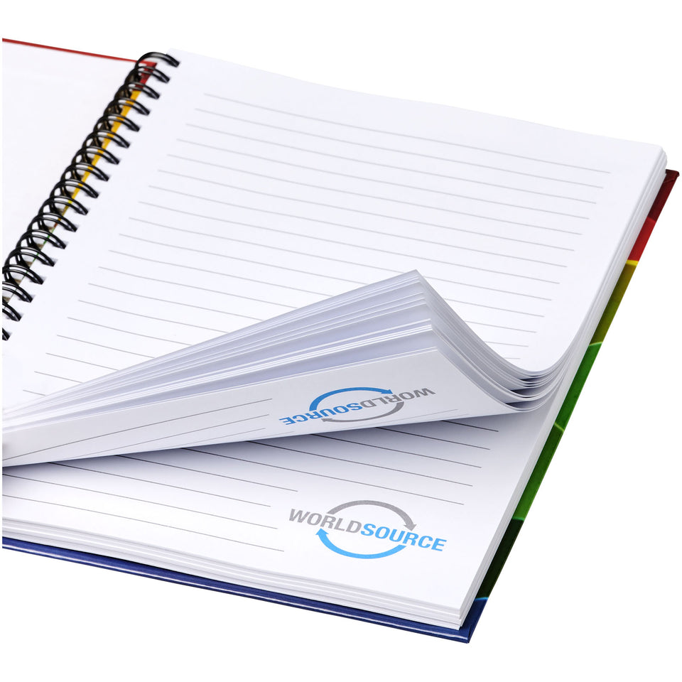 Notebook Wire-o formato A5 e copertina rigida personalizzato con logo - Pubblienne