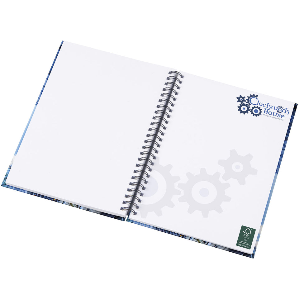 Notebook Wire-o formato A5 e copertina rigida personalizzato con logo - Pubblienne