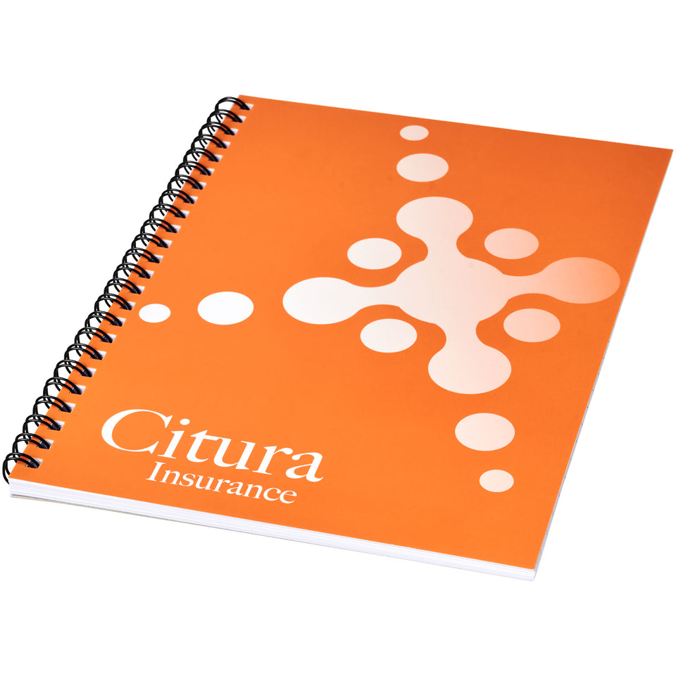Notebook A4 Desk-Mate® con copertina sintetica personalizzato con logo - Pubblienne