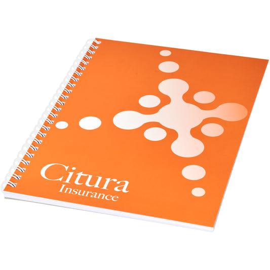 Notebook A5 Desk-Mate® con copertina sintetica personalizzato con logo - Pubblienne