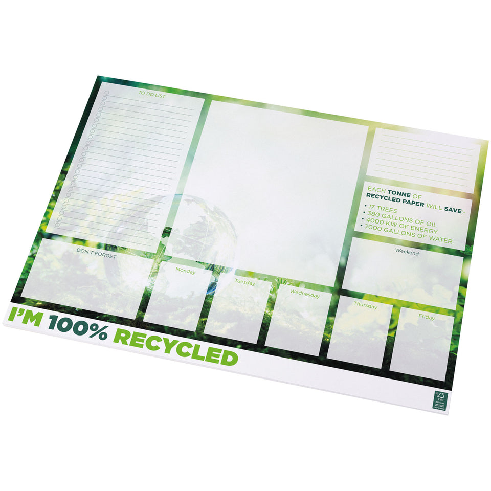 Blocco note A2 in carta riciclata Desk-Mate® personalizzato con logo - Pubblienne