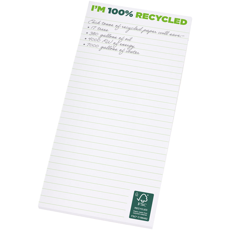Blocco note 1/3 A4 in carta riciclata Desk-Mate® personalizzato con logo - Pubblienne
