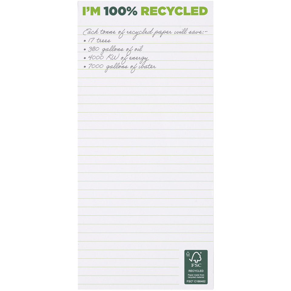 Blocco note 1/3 A4 in carta riciclata Desk-Mate® personalizzato con logo - Pubblienne