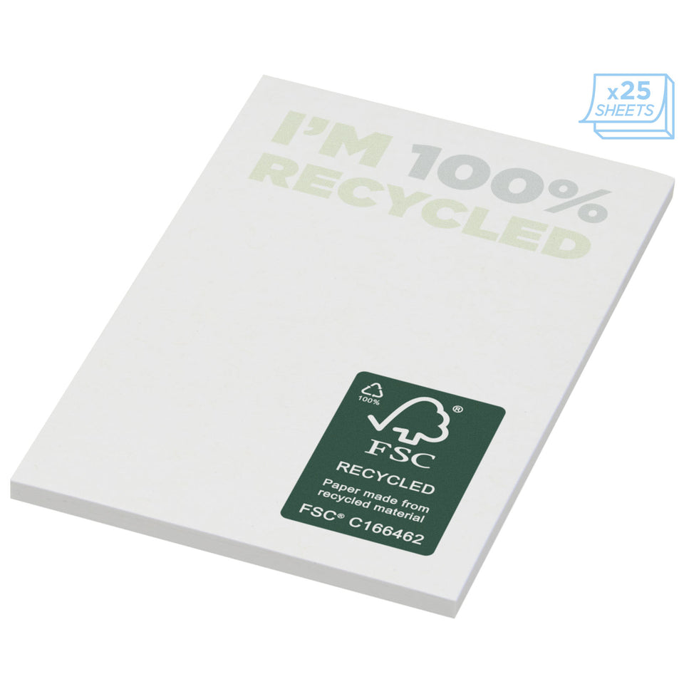 Foglietti adesivi in carta riciclata 50 x 75 mm Sticky-Mate® personalizzato con logo - Pubblienne