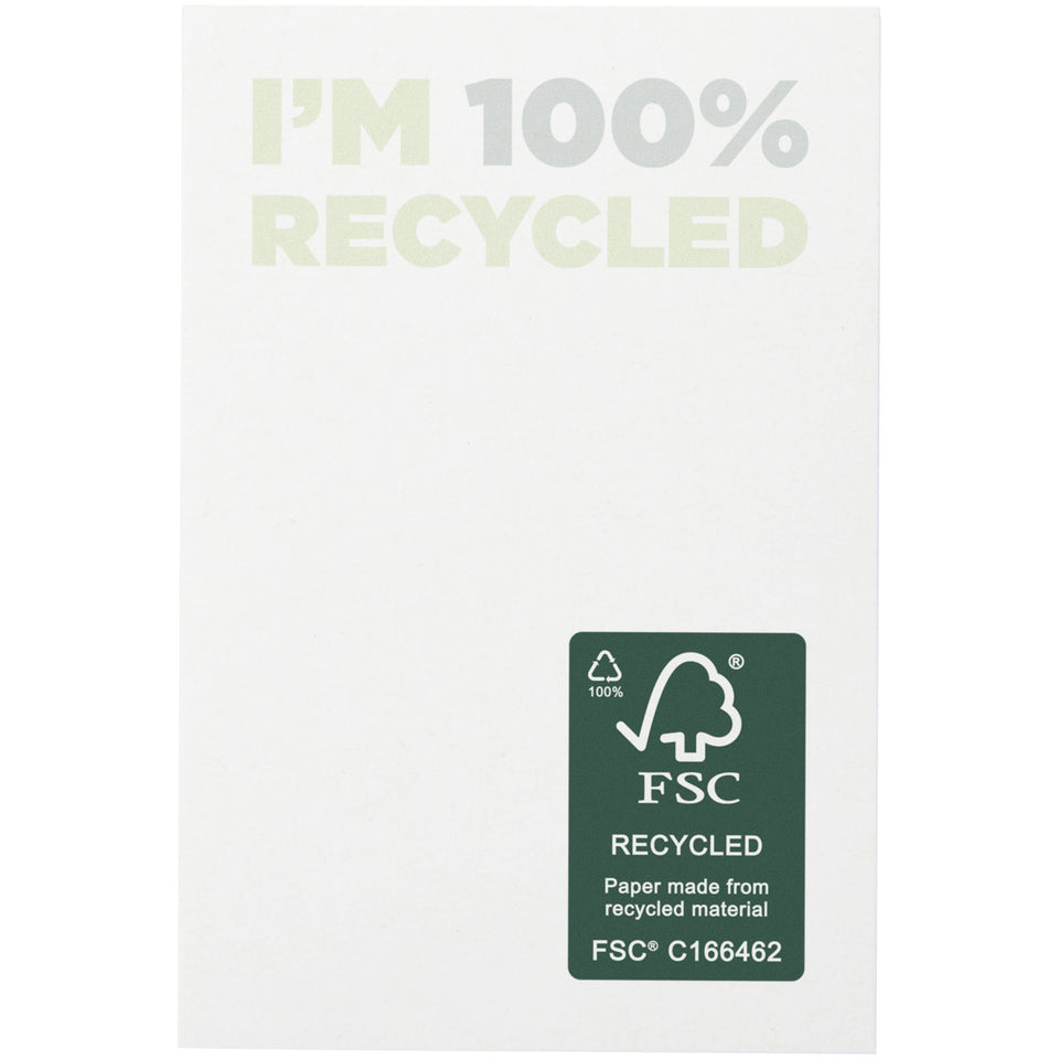 Foglietti adesivi in carta riciclata 50 x 75 mm Sticky-Mate® personalizzato con logo - Pubblienne