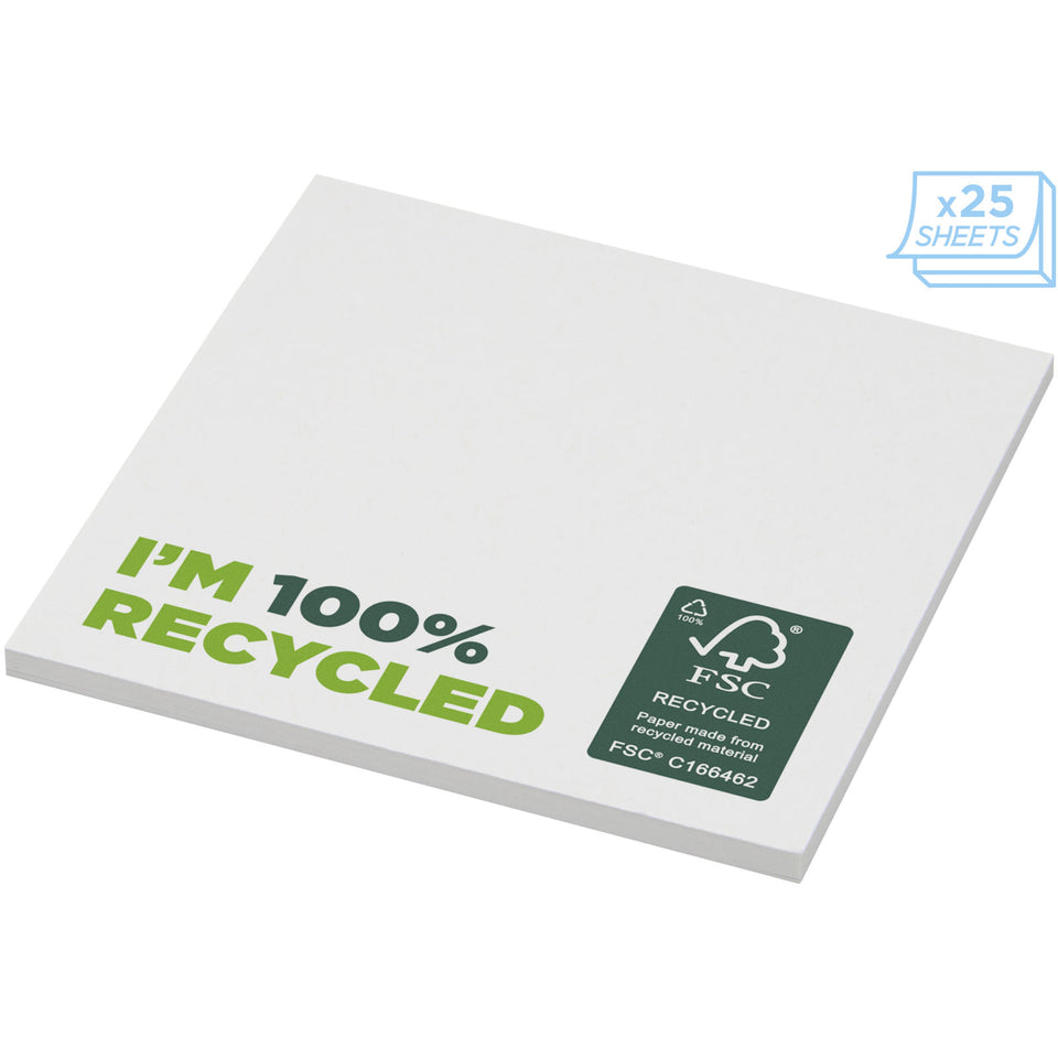 Foglietti adesivi in carta riciclata 75 x 75 mm Sticky-Mate® personalizzato con logo - Pubblienne