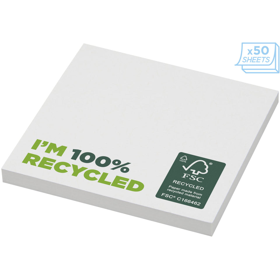 Foglietti adesivi in carta riciclata 75 x 75 mm Sticky-Mate® personalizzato con logo - Pubblienne