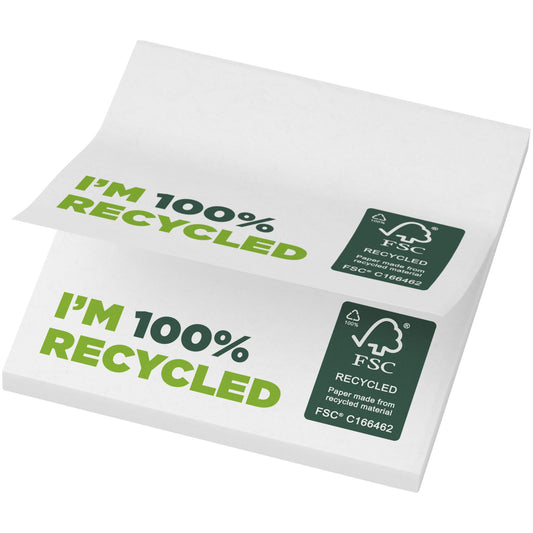 Foglietti adesivi in carta riciclata 75 x 75 mm Sticky-Mate® personalizzato con logo - Pubblienne