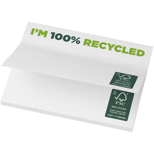 Foglietti adesivi in carta riciclata 100 x 75 mm Sticky-Mate® personalizzato con logo - Pubblienne
