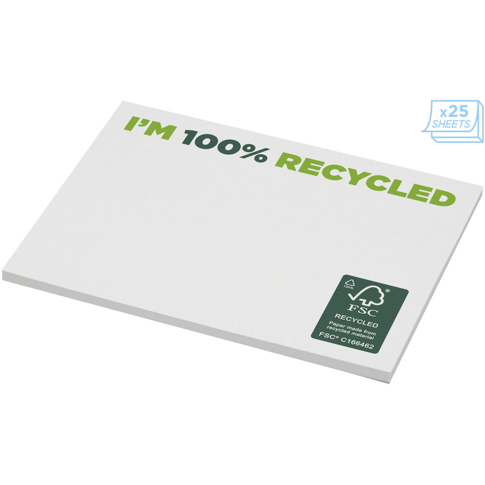 Foglietti adesivi in carta riciclata 100 x 75 mm Sticky-Mate® personalizzato con logo - Pubblienne