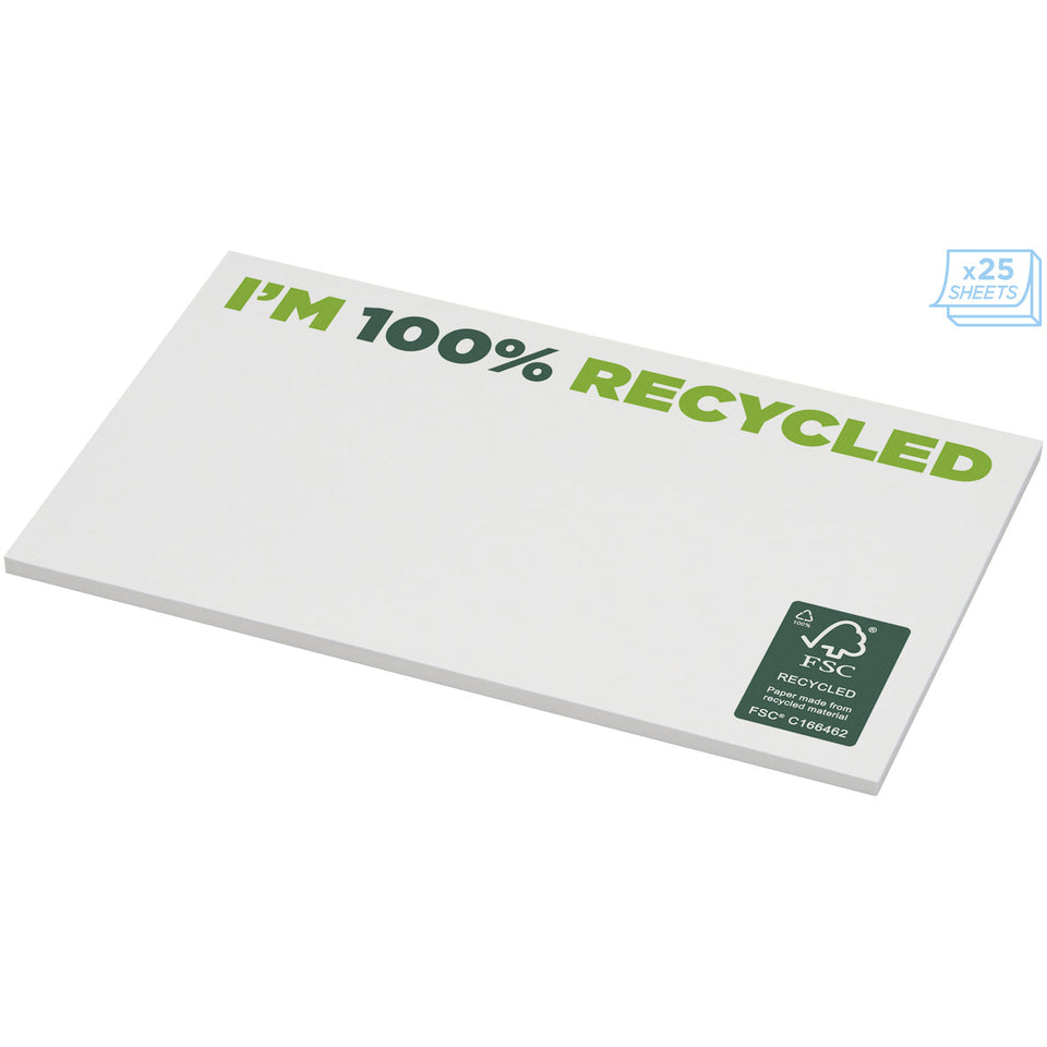 Foglietti adesivi in carta riciclata 127 x 75 mm Sticky-Mate® personalizzato con logo - Pubblienne