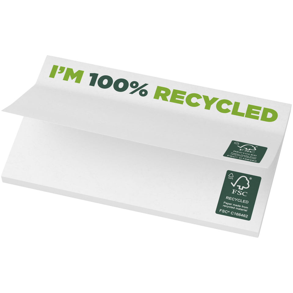 Foglietti adesivi in carta riciclata 127 x 75 mm Sticky-Mate® personalizzato con logo - Pubblienne