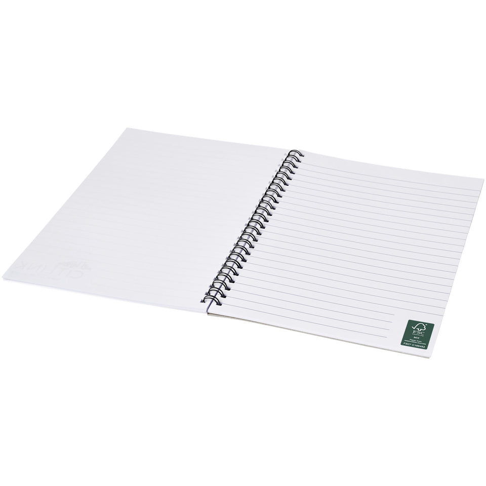 Blocco note a spirale A4 con copertina posteriore stampata Desk-Mate® personalizzato con logo - Pubblienne