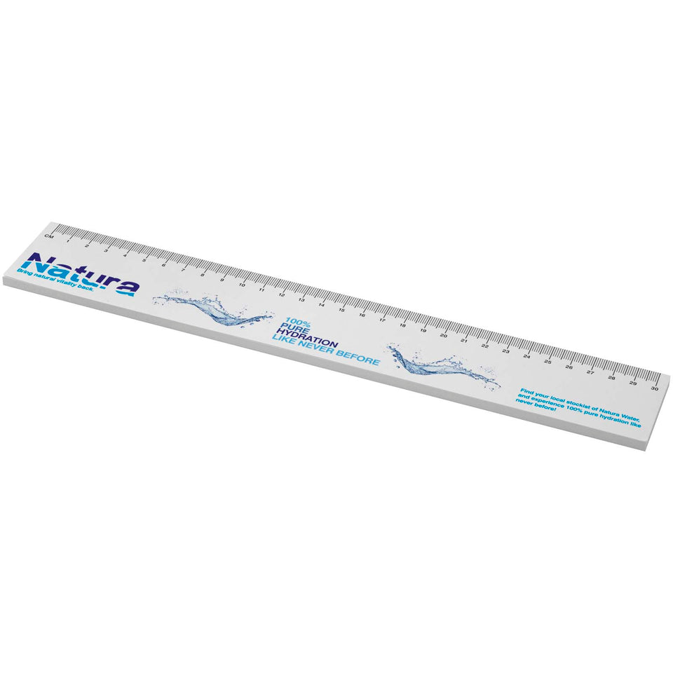 Foglietti adesivi in materiale riciclato con righello stampato da 30cm Sticky-Mate® personalizzato con logo - Pubblienne