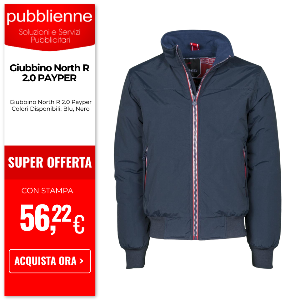 Giubbino North R 2.0 PAYPER personalizzato con logo - Pubblienne