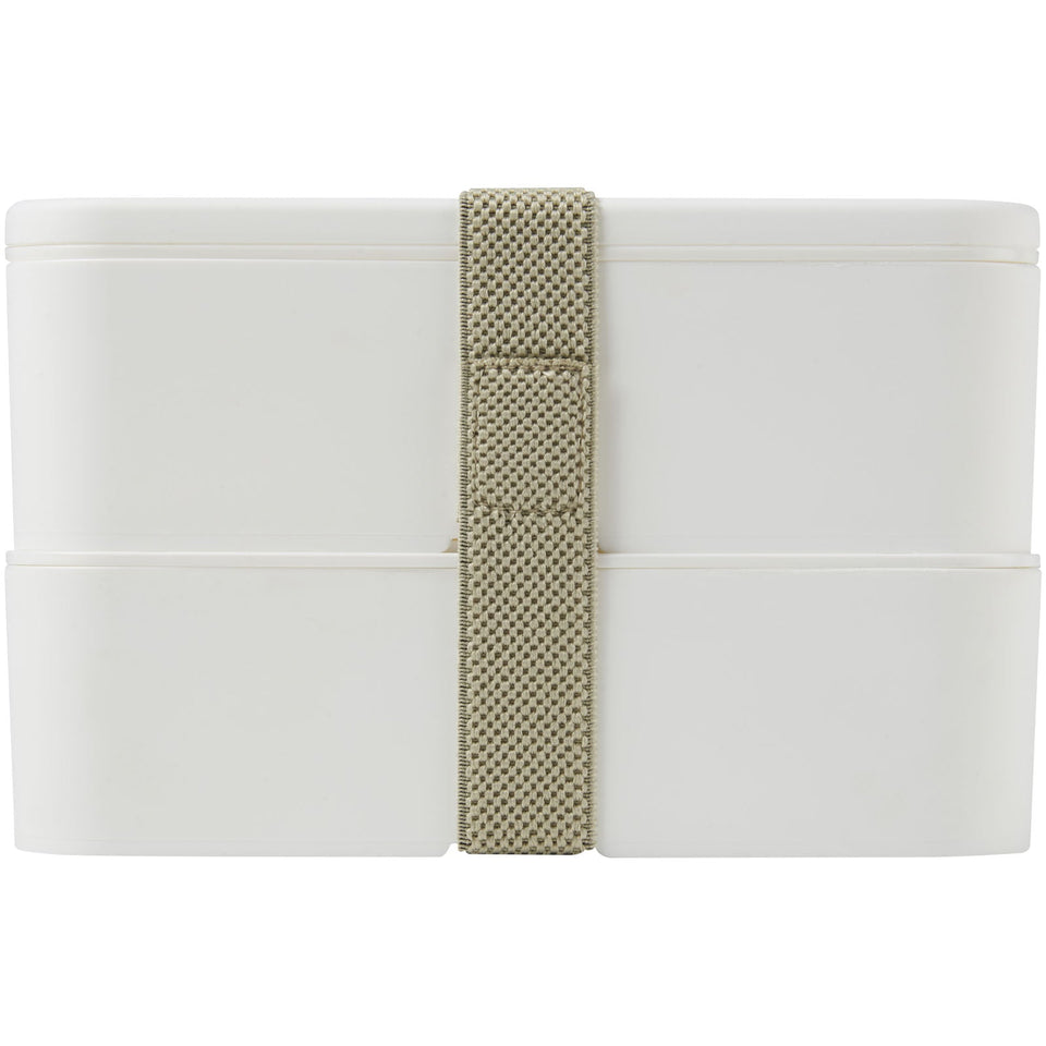 Contenitore portavivande a doppio strato MIYO da 700 + 700 ml personalizzato con logo - Pubblienne