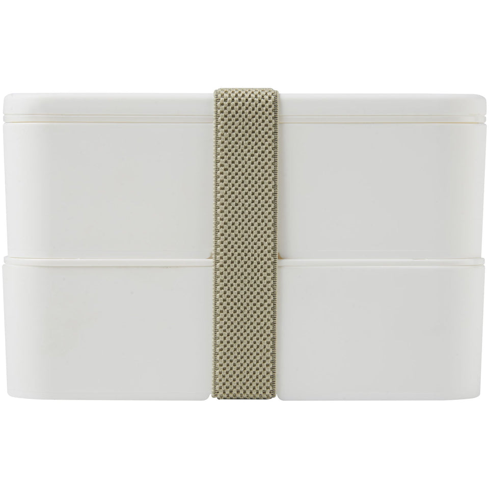 Contenitore portavivande a doppio strato MIYO da 700 + 700 ml personalizzato con logo - Pubblienne