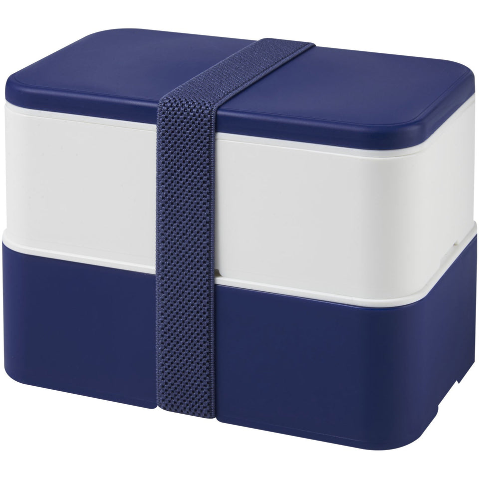 Contenitore portavivande a doppio strato MIYO da 700 + 700 ml personalizzato con logo - Pubblienne