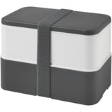 Contenitore portavivande a doppio strato MIYO da 700 + 700 ml personalizzato con logo - Pubblienne