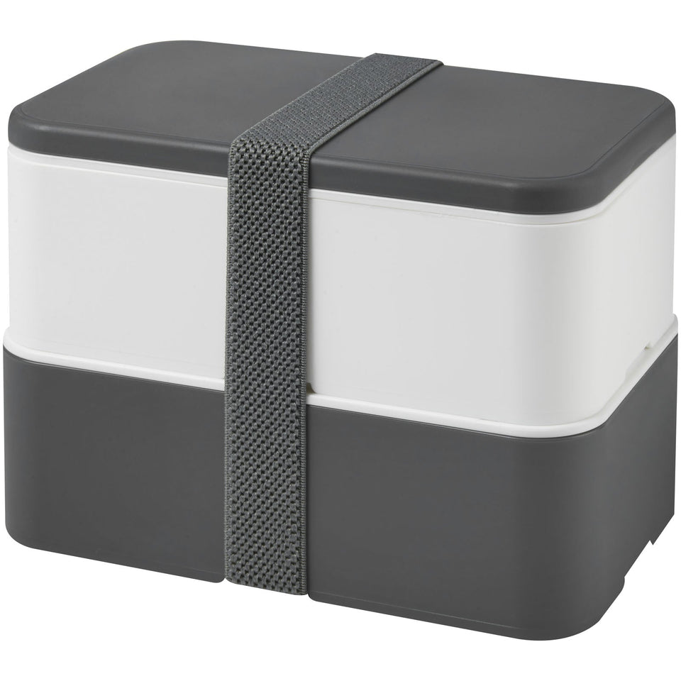 Contenitore portavivande a doppio strato MIYO da 700 + 700 ml personalizzato con logo - Pubblienne