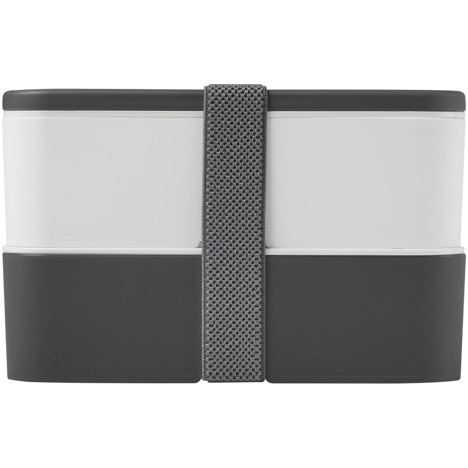 Contenitore portavivande a doppio strato MIYO da 700 + 700 ml personalizzato con logo - Pubblienne
