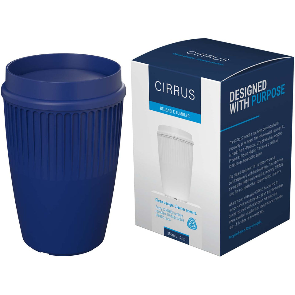 Bicchiere da 350 ml con coperchio a 360° Cirrus POP personalizzato con logo - Pubblienne