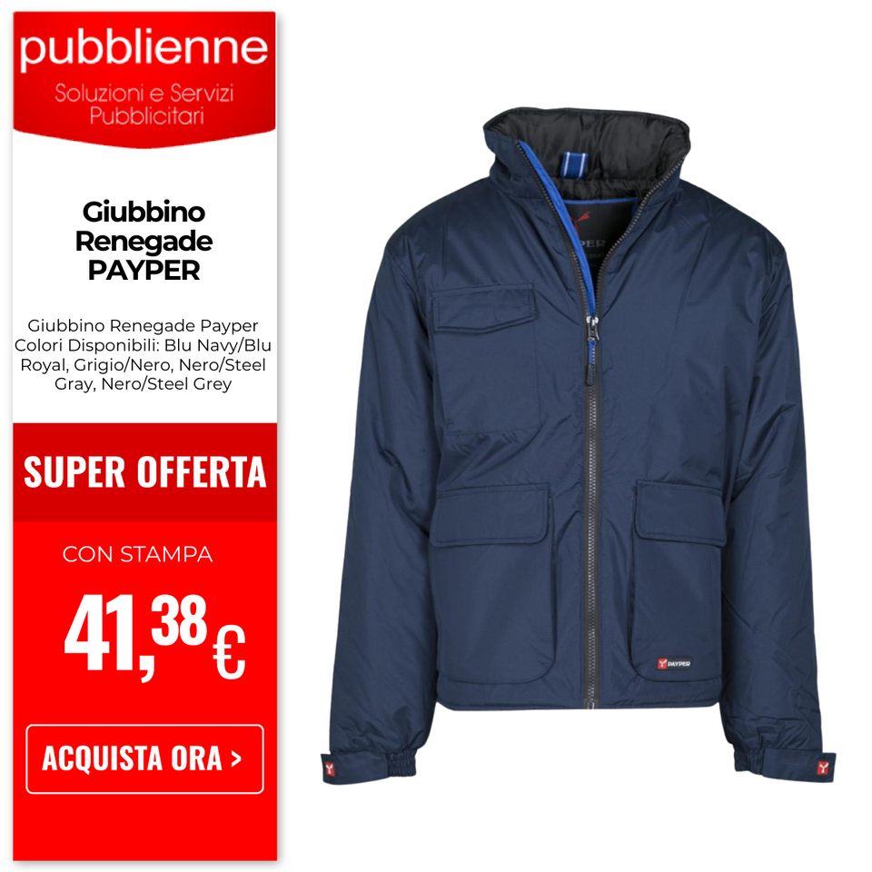 Giubbino Warm 2.0  PAYPER personalizzato con logo - Pubblienne