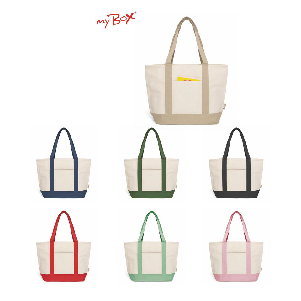 2845 Agatea - Borsa In Cotone Riciclato Dimensioni: cm 36x52x16 personalizzato con logo - Pubblienne