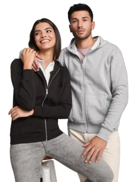 Felpa unisex con cappuccio e zip intera Adulto e Bambino personalizzato con logo - Pubblienne
