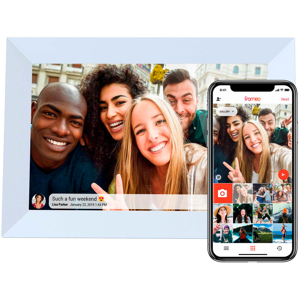 Cornice per foto digitali Wi-Fi da 10" Prixton Prado Frameo personalizzato con logo - Pubblienne
