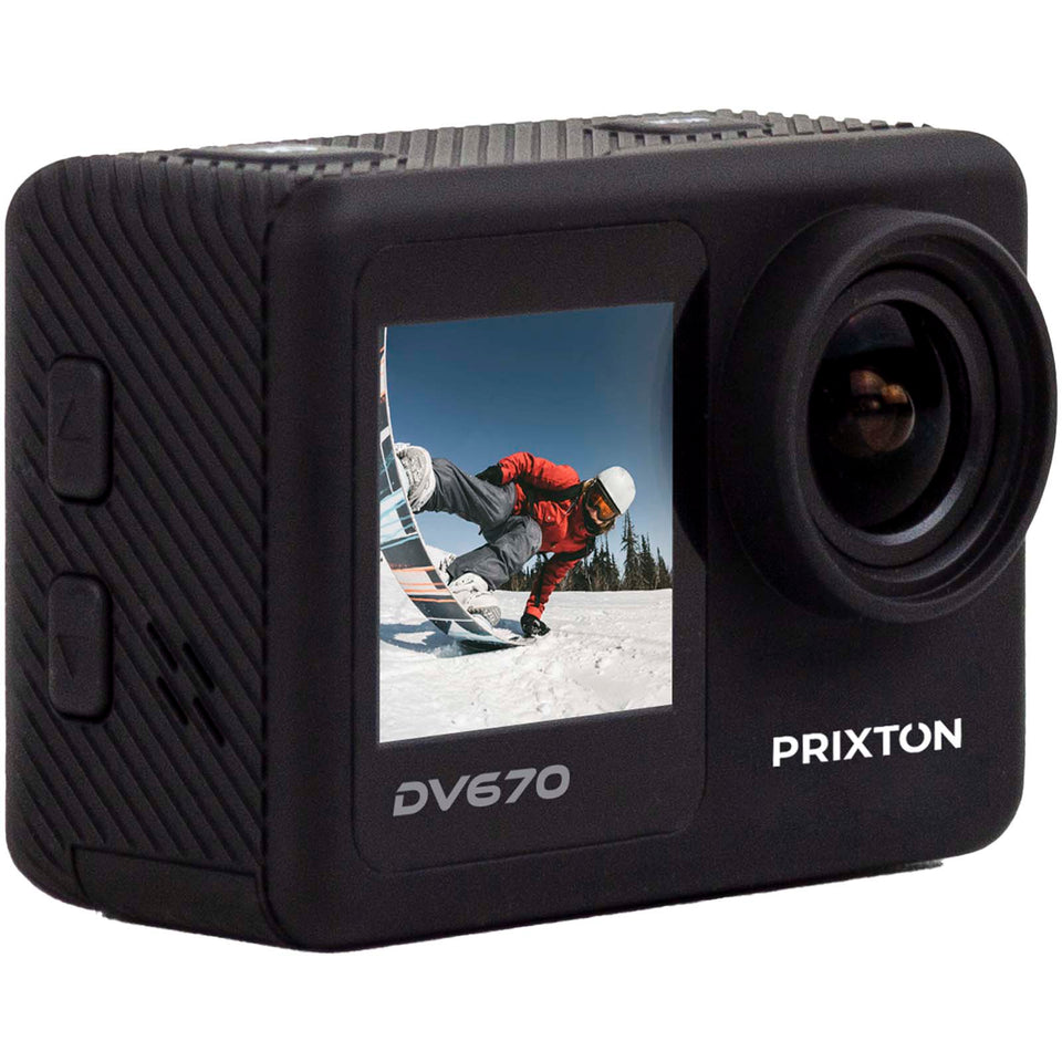 Action camera a doppio schermo da 4K Prixton DV670 personalizzato con logo - Pubblienne
