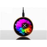Stazione di ricarica wireless in legno SCX.design W13 da 10 W personalizzato con logo - Pubblienne