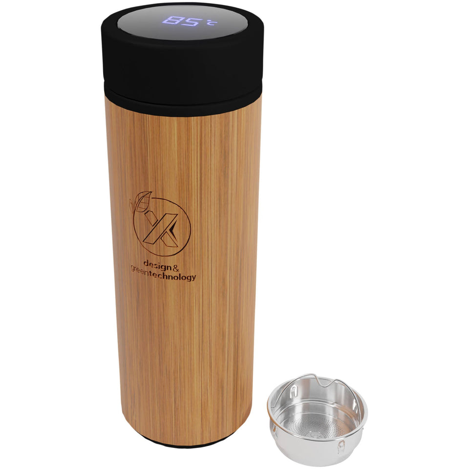 Borraccia termica SCX.design D11 da 500 ml in bambù personalizzato con logo - Pubblienne