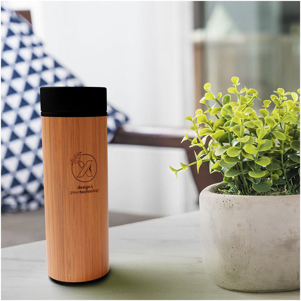 Borraccia termica SCX.design D11 da 500 ml in bambù personalizzato con logo - Pubblienne
