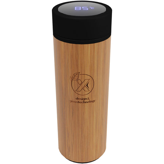 Borraccia termica SCX.design D11 da 500 ml in bambù personalizzato con logo - Pubblienne