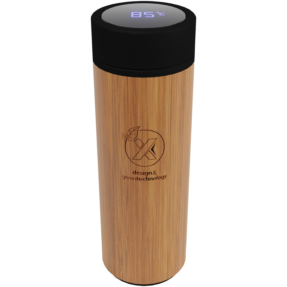 Borraccia termica SCX.design D11 da 500 ml in bambù personalizzato con logo - Pubblienne