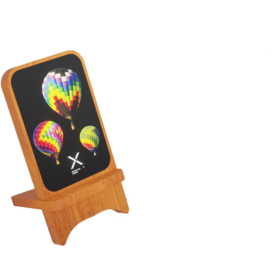 Supporto in legno wireless, luminoso, da 15 W SCX.design W16 personalizzato con logo - Pubblienne