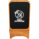 Supporto in legno wireless, luminoso, da 15 W SCX.design W16 personalizzato con logo - Pubblienne