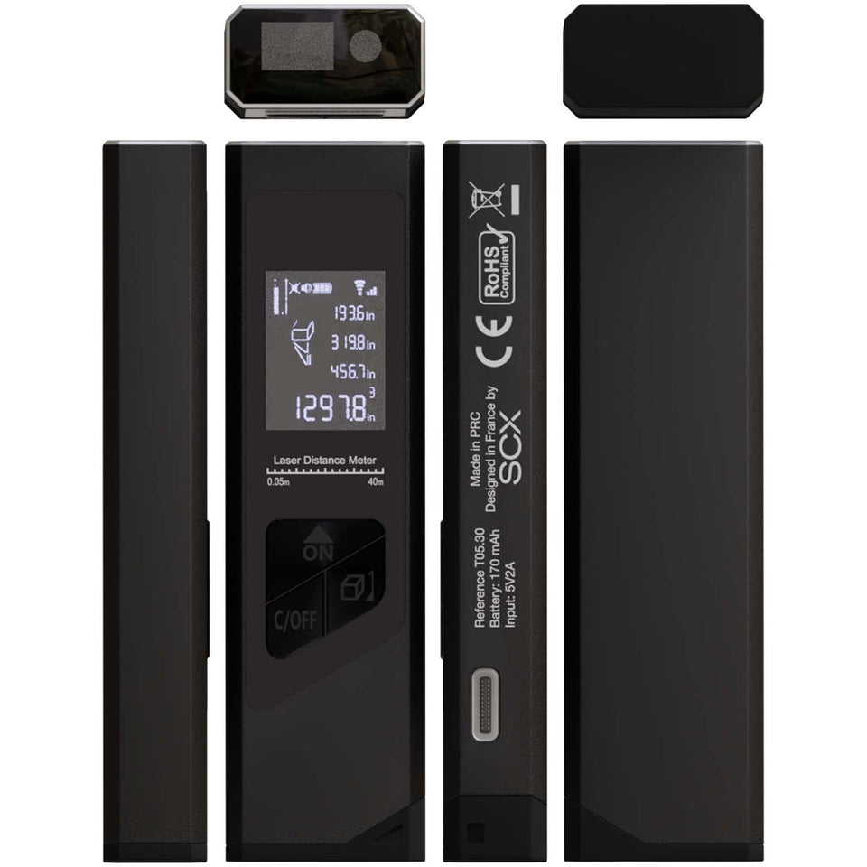 Mini telemetro laser SCX.design T05 personalizzato con logo - Pubblienne