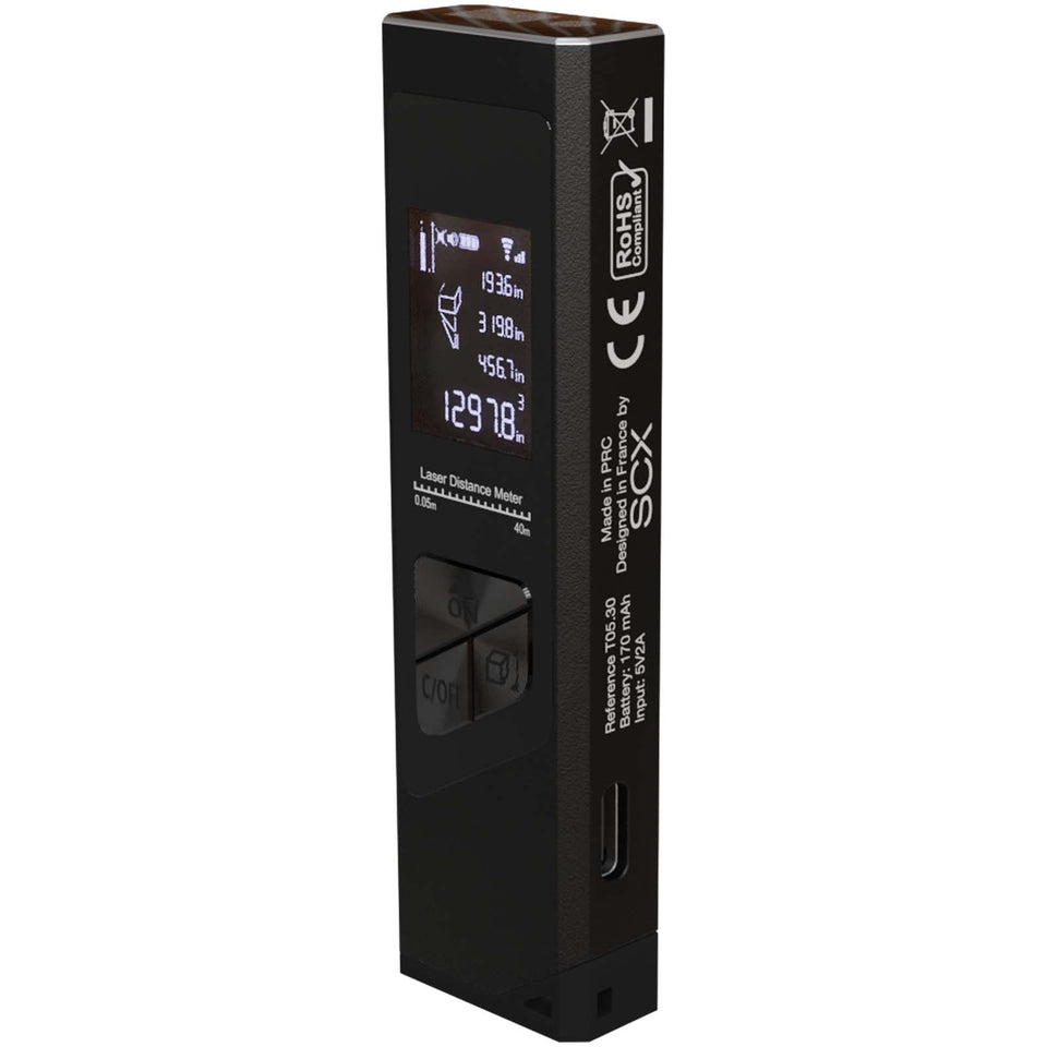 Mini telemetro laser SCX.design T05 personalizzato con logo - Pubblienne