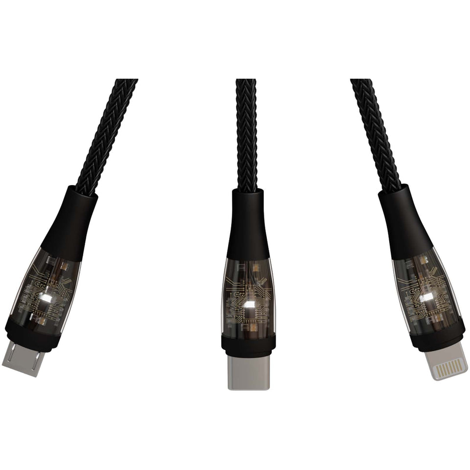 Cavo di ricarica rapida 5 in 1 da 100 W/5 A con display digitale SCX.design C50 personalizzato con logo - Pubblienne
