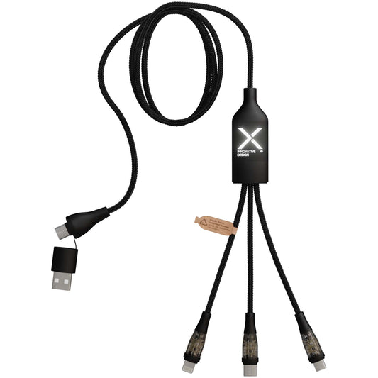 Cavo di ricarica rapida 5 in 1 da 100 W/5 A con display digitale SCX.design C50 personalizzato con logo - Pubblienne