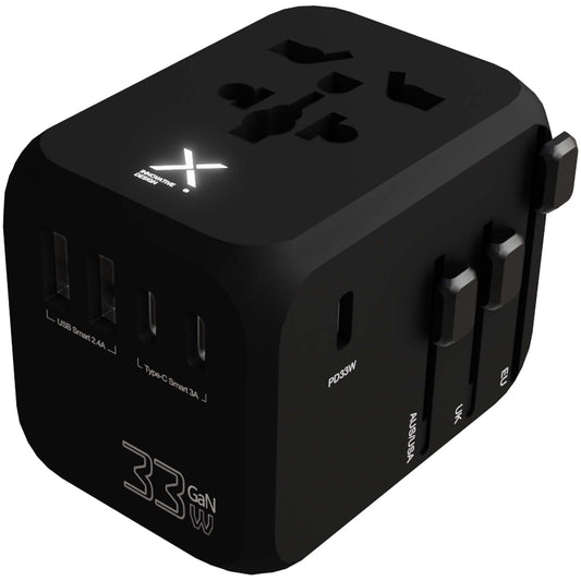 Adattatore universale da viaggio SCX.design T16 personalizzato con logo - Pubblienne